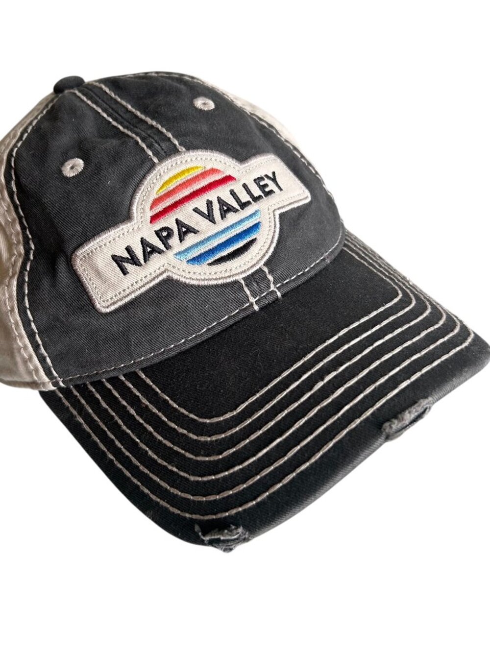 Napa Valley 94558 Retro Patch Distressed Baseball Cap Winery San Francisco Wine
